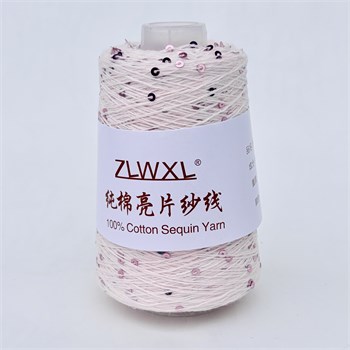 Микропайетки 3 мм на хлопке | Розовый с розовыми пайетками, 100 гр. P04