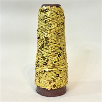 Пайетки на хлопке | Жёлтый с золотыми пайетками, 50 гр. QP01