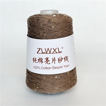 Микропайетки 3 мм на хлопке | Какао с золотыми пайетками, 100 гр. P48