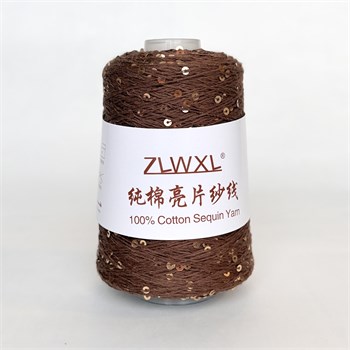 Микропайетки 3 мм на хлопке | Тёмное какао с золотыми пайетками, 100 гр. P50