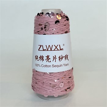 Королевские пайетки на хлопке |Розовый с розовыми пайетками, 50 гр. Z27